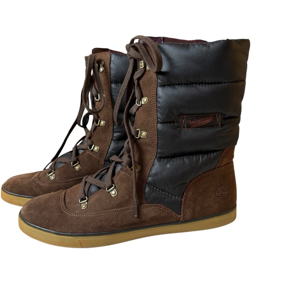 Timberland Womens Deering Puffy Lace Up Boots Size 10 Leather Outdoor Gorpcore